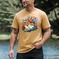 Open Book With Colorful Floral Reading Magic Men's Comfort Colors T-Shirt Mustard