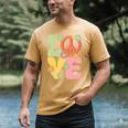 Peace Sign Love Groovy Vibes Costume Nostalgia 1980s Fashion Men's Comfort Colors T-Shirt Mustard