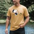 Peanuts Graduation Squad Snoopy Woodstock Raglan Baseball Tee Men's Comfort Colors T-Shirt Mustard