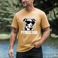 Pitbull Dad Men Pitbull Lover For Dog Dad American Flag Men's Comfort Colors T-Shirt Mustard