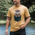 Pocket Otter Lover Introvert Cute Animal Fun Surprise Men's Comfort Colors T-Shirt Mustard Pocket Otter Lover Introvert Cute Animal Fun Surprise Men's Comfort Colors T-Shirt Mustard