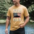Proud Coast Guard Dad USCG American Flag T-Shirt Men's Comfort Colors T-Shirt Mustard