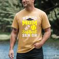 Proud Mom Of a Softball Senior Class Of 2026 Graduation Men's Comfort Colors T-Shirt Mustard