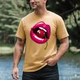 Rainbow Lips With a Cherry In The Mouth 80s Nostalgia Premium Tri-Blend Men's Comfort Colors T-Shirt Mustard Rainbow Lips With a Cherry In The Mouth 80s Nostalgia Premium Tri-Blend Men's Comfort Colors T-Shirt Mustard