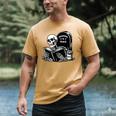 READING IN PEACE RIP Introvert Skeleton Read Book Meme Men's Comfort Colors T-Shirt Mustard READING IN PEACE RIP Introvert Skeleton Read Book Meme Men's Comfort Colors T-Shirt Mustard