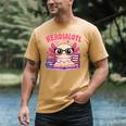 Readsolotl Pink Kawaii Axolotl Book Lover Reading Men's Comfort Colors T-Shirt Mustard