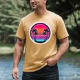 Retro 80s Synthwave Sunset & Palm Trees Retro Nostalgia 80s Men's Comfort Colors T-Shirt Mustard Retro 80s Synthwave Sunset & Palm Trees Retro Nostalgia 80s Men's Comfort Colors T-Shirt Mustard