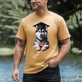 Siberian Husky Dog Graduation Cap Training School Graduate Men Women Kids Men's Comfort Colors T-Shirt Mustard