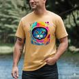 Space Cat Mom Cat Dad Men Women Kids Astronaut Space Men's Comfort Colors T-Shirt Mustard