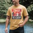 Straight Outta Fire Academy T Shirt Firefighter Graduation Men's Comfort Colors T-Shirt Mustard
