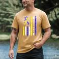 T21 Dad American Flag Down Syndrome Awareness Men's Comfort Colors T-Shirt Mustard
