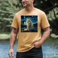 Van Gogh Starry Night Cat For Cat Lover Cat Mom And Cat Dad Men's Comfort Colors T-Shirt Mustard Van Gogh Starry Night Cat For Cat Lover Cat Mom And Cat Dad Men's Comfort Colors T-Shirt Mustard