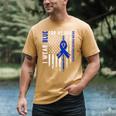 I Wear Blue For My Dad Colon Cancer Awareness Blue USA Flag Men's Comfort Colors T-Shirt Mustard