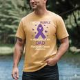 I Wear Purple In Memory Of Dad Pancreatic Cancer Awareness Men's Comfort Colors T-Shirt Mustard