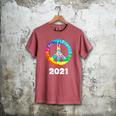 2021 Graduation Class Year Tie Dye Peace Sign Graduate Shirt Men's Comfort Colors T-Shirt Crimson