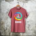 2023 Graduation Class Year Tie Dye Peace Sign Graduate Shirt Men's Comfort Colors T-Shirt Crimson
