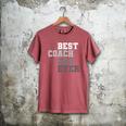 Best Coach Dad Ever Football Soccer Baseball Basketball Men's Comfort Colors T-Shirt Crimson