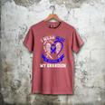 Blue In Memory Of Grandson Colon Cancer Awareness Shirts Premium Men's Comfort Colors T-Shirt Crimson