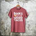 BOOKS ARE JUST WORD TACOS Men's Comfort Colors T-Shirt Crimson