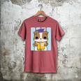 Bulldog Anime Pup Graduation Men's Comfort Colors T-Shirt Crimson