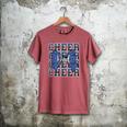 Cheer Dad Daddy Bow Sport Cheerleader Cheerleading Blue Men's Comfort Colors T-Shirt Crimson