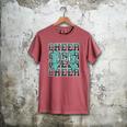 Cheer Dad Daddy Bow Sport Cheerleader Cheerleading Teal Blue Men's Comfort Colors T-Shirt Crimson