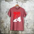 Class Of 2024 High School Senior Graduation Red Sports Style Men's Comfort Colors T-Shirt Crimson