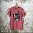 Dad Mom Cool Dog Sunglasses Pitbull Men's Comfort Colors T-Shirt Crimson
