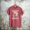 Daddy Wolf Wolves Dad Moon Fathers Day Men's Comfort Colors T-Shirt Crimson
