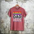 Free Dad Hugs LGBT Gay Pride Month Transgender Rainbow Flag Men's Comfort Colors T-Shirt Crimson