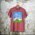 Frutiger Aero Aesthetic Tech Cherry Blossom Fishes Bubbles Men's Comfort Colors T-Shirt Crimson