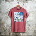 Frutiger Aero Aesthetic Tech Great Wave Of Kanagawa Fishes Men's Comfort Colors T-Shirt Crimson