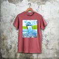Frutiger Aero Aesthetic Tech Water Fishes Monitor Screen Men's Comfort Colors T-Shirt Crimson