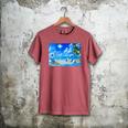 Frutiger Aero Beach Y2k Aesthetic Palm Tree Sand Ocean Men's Comfort Colors T-Shirt Crimson