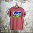 Frutiger Aero Dolphin Meadow Aesthetic Y2k 2000s Ironic Men's Comfort Colors T-Shirt Crimson
