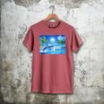 Frutiger Aero Dolphin Sunset Ocean With Palm Trees Y2k Men's Comfort Colors T-Shirt Crimson