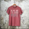 I'm Just Here To Avoid People Saying Sarcasm Introvert Men's Comfort Colors T-Shirt Crimson
