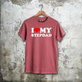 I Love My Step-Dad Heart Family Grandpa StepDad Bonus Dad Men's Comfort Colors T-Shirt Crimson