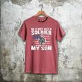 He Is Not Just A Soldier He Is My Son Proud Military Mom Dad Men's Comfort Colors T-Shirt Crimson He Is Not Just A Soldier He Is My Son Proud Military Mom Dad Men's Comfort Colors T-Shirt Crimson