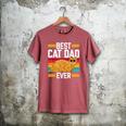 Orange Cat Best Cat Dad Ever Orange Tabby Cat Men's Comfort Colors T-Shirt Crimson