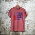 Retro Proud Coast Guard Dad Graduation Dad Usa Flag Outfit Men's Comfort Colors T-Shirt Crimson
