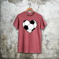 Soccer Ball Heart Idea For Mom Dad Kids T-Shirt Men's Comfort Colors T-Shirt Crimson