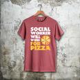 Social Worker Will Work For Pizza Graduation Men's Comfort Colors T-Shirt Crimson