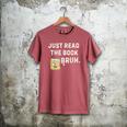Teacher Quote Just Read The Book Bruh For Men Women Girls Kids Men's Comfort Colors T-Shirt Crimson