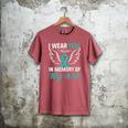 Teal In Memory Of My Aunt Ovary Ovarian Cancer Teal Ribbon Men's Comfort Colors T-Shirt Crimson