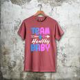 Team Healthy Baby Gender Reveal Pregnancy Mom Dad Men's Comfort Colors T-Shirt Crimson