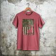 US Flag Deer Elk Buck Camoflage Hunting Hunter Dad Grandpa Men's Comfort Colors T-Shirt Crimson