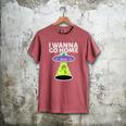 I Wanna Go Home Introvert UFO UAP Flying Saucer Trippy Alien Men's Comfort Colors T-Shirt Crimson