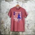 I Wear Blue For My Dad Colon Cancer Awareness Blue USA Flag Men's Comfort Colors T-Shirt Crimson