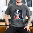 Adorable Book Lover Border Collie With Reading Glasses Cute Raglan Baseball Tee Men's Comfort Colors T-Shirt Pepper